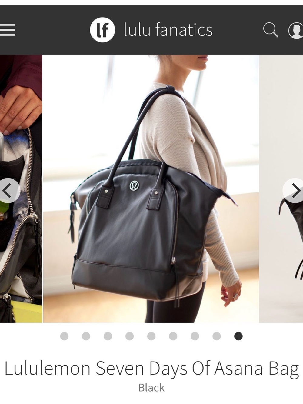 Lululemon Seven Days Of Asana Tote - Black